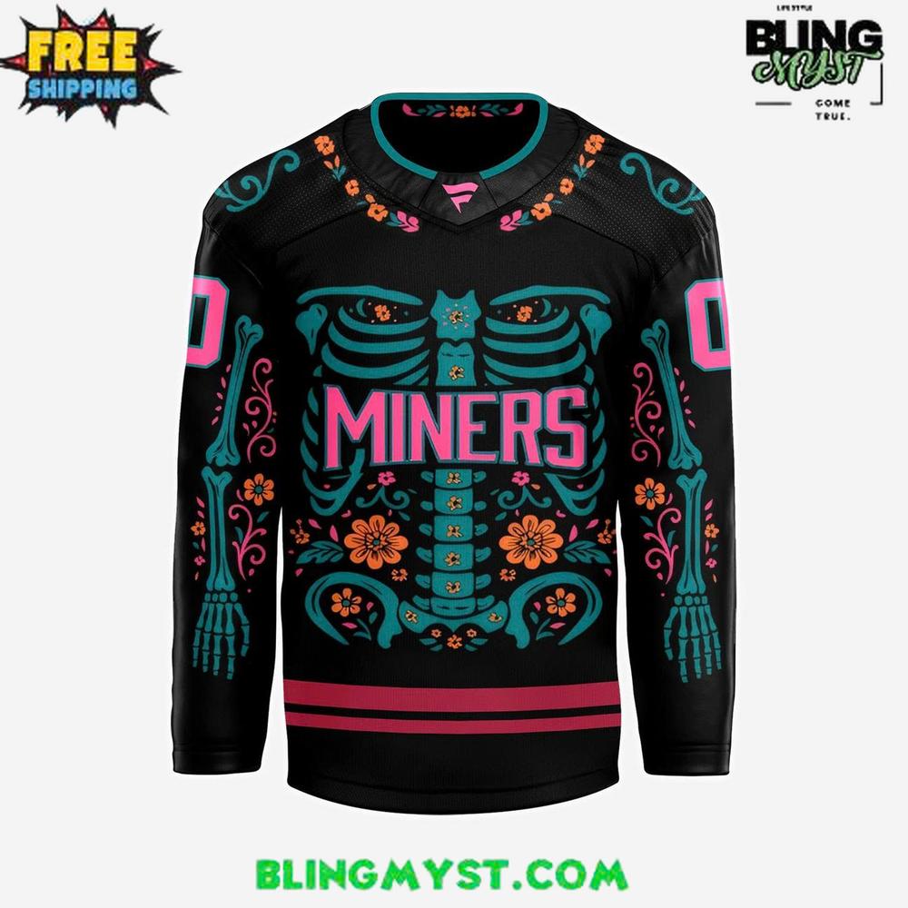 Rock Springs Miners Día de Muertos 2025 Special Hockey Jersey Rock Springs Miners Día de Muertos 2025 Special Hockey Jersey