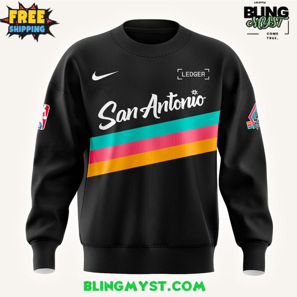 San Antonio Spurs Back To Black City Sweatshirt San Antonio Spurs Back To Black City Sweatshirt