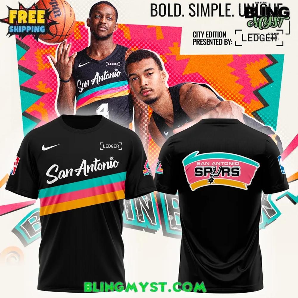 San Antonio Spurs Back To Black City T-Shirt San Antonio Spurs Back To Black City T-Shirt