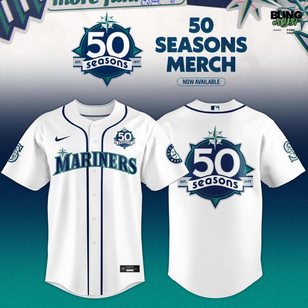 Seattle Mariners 50 Seasons Limited Edition Baseball Jersey Seattle Mariners 50 Seasons Limited Edition Baseball Jersey