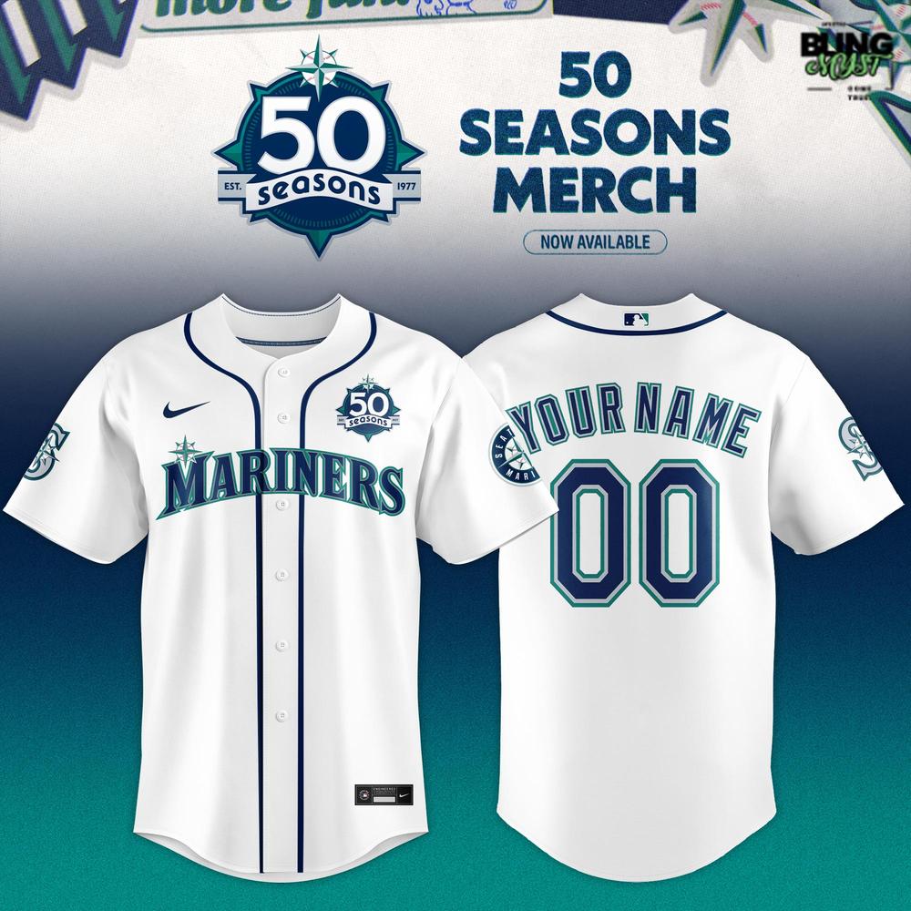 Seattle Mariners 50 Seasons Limited Edition Baseball Jersey Seattle Mariners 50 Seasons Limited Edition Baseball Jersey