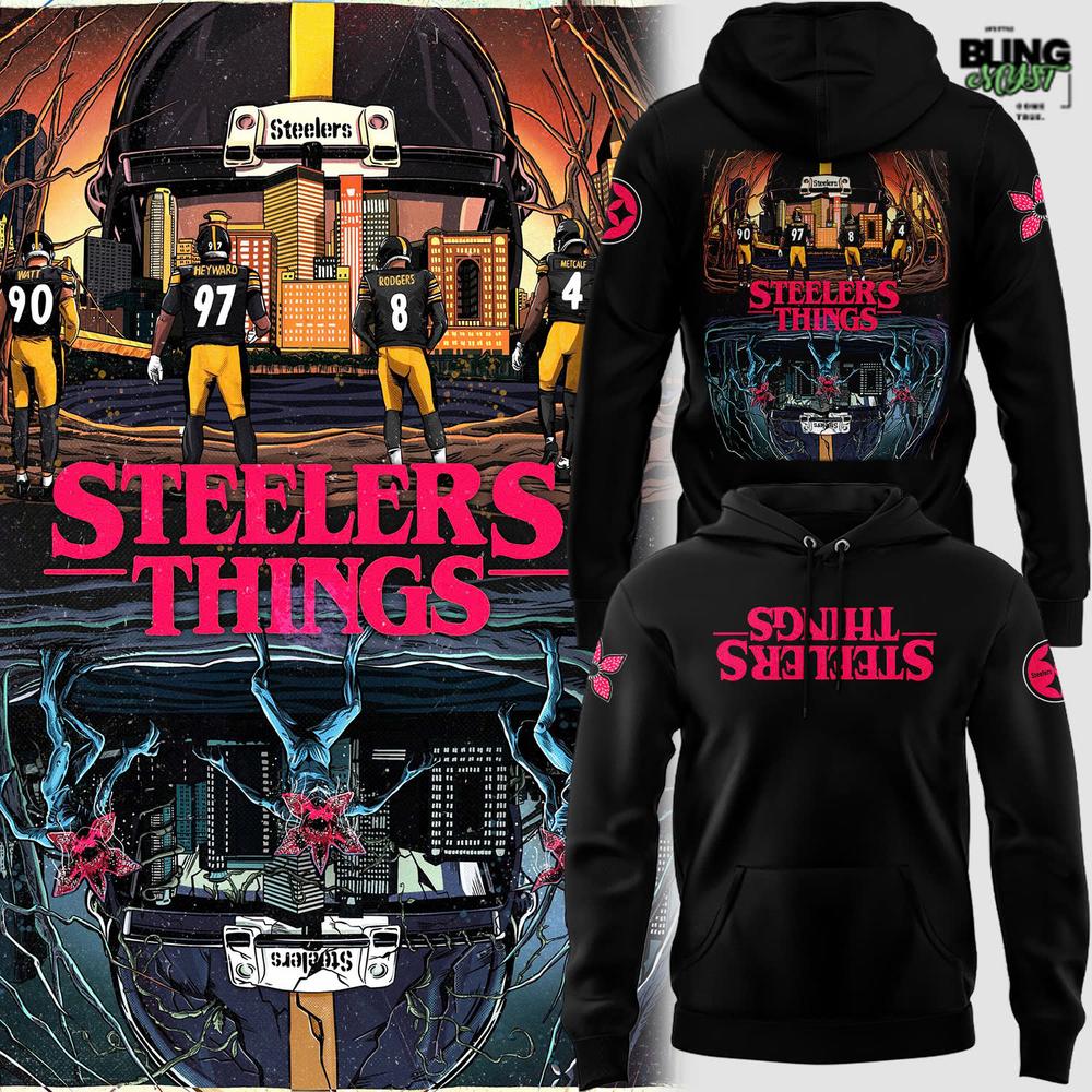 Stranger Things x Pittsburgh Steelers Limited Edition Hoodie Stranger Things x Pittsburgh Steelers Limited Edition Hoodie