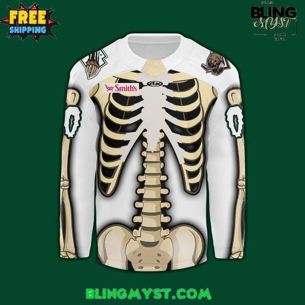 Utah Grizzlies Skeleton Special Edition Hockey Jersey Utah Grizzlies Skeleton Special Edition Hockey Jersey