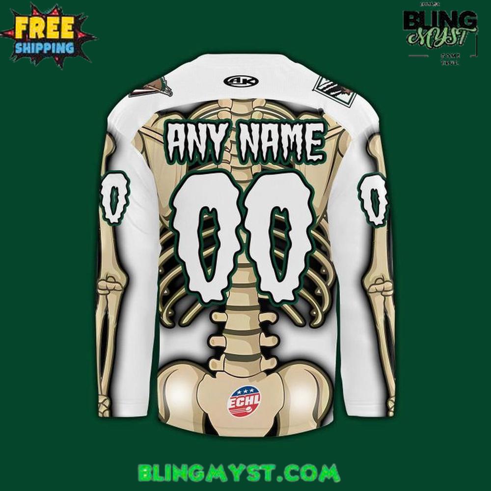 Utah Grizzlies Skeleton Special Edition Hockey Jersey Utah Grizzlies Skeleton Special Edition Hockey Jersey