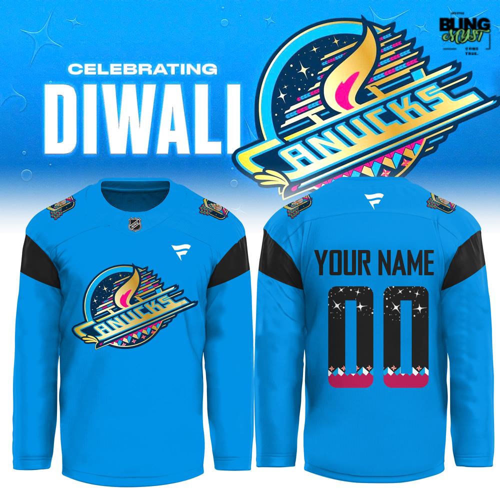 Vancouver Canucks Intense Live At Diwali NHL Hockey Jersey Vancouver Canucks Intense Live At Diwali NHL Hockey Jersey