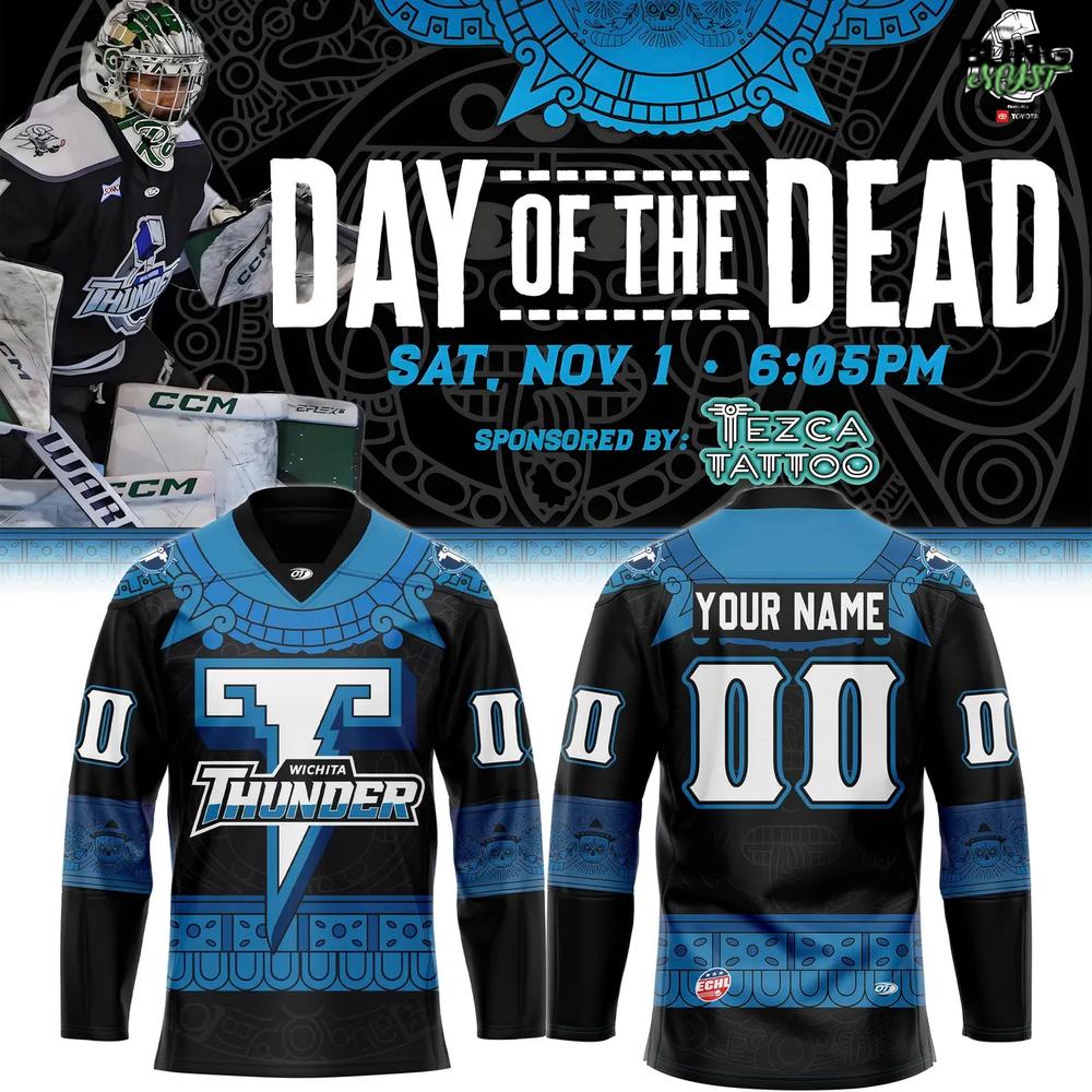 Wichita Thunder 2025 Day of the Dead Hockey Jersey Wichita Thunder 2025 Day of the Dead Hockey Jersey