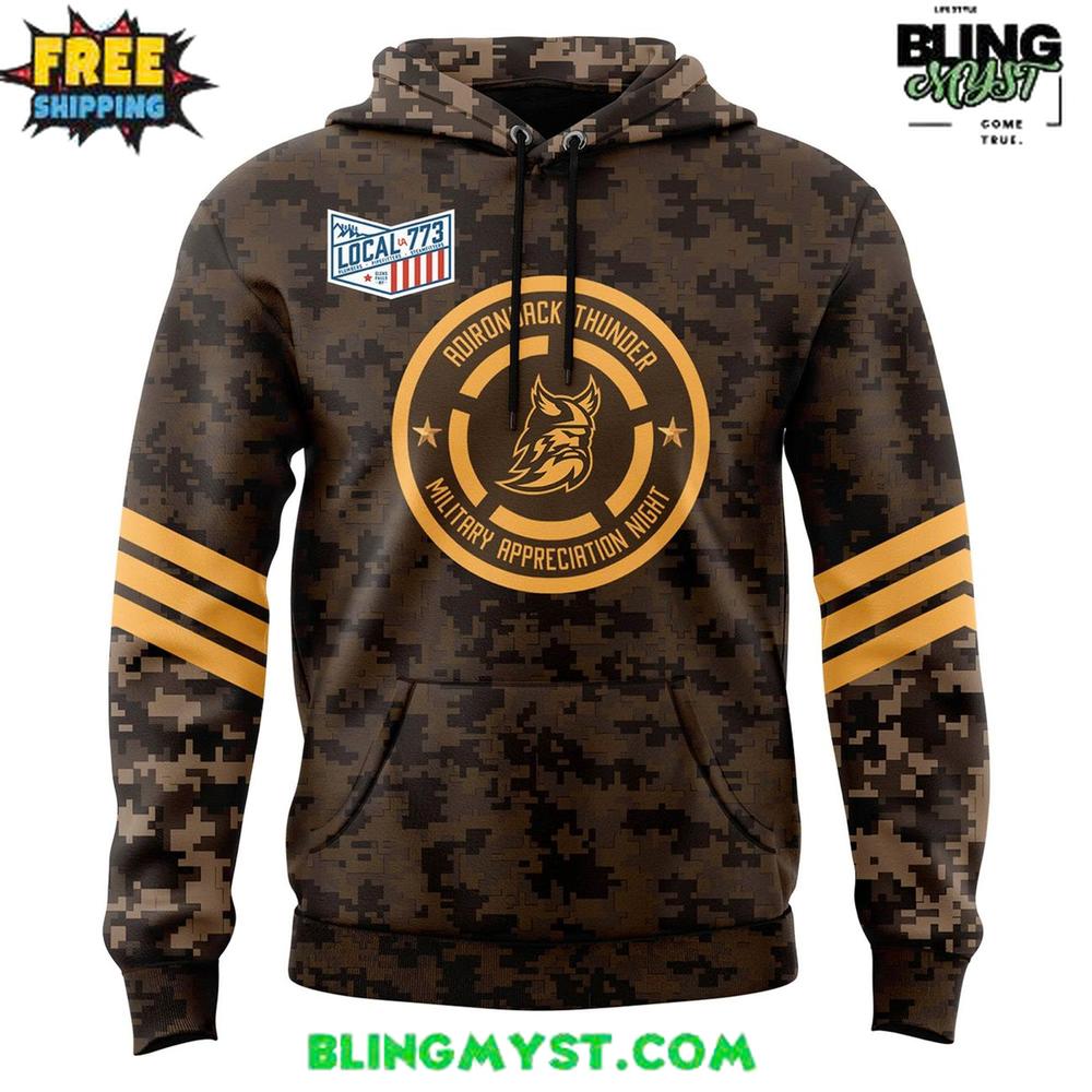 Adirondack Thunder 2025 Military Appreciation Night Hoodie Adirondack Thunder 2025 Military Appreciation Night Hoodie