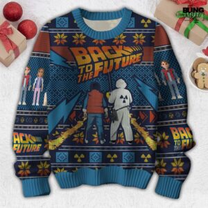 Back To The Future Retro Pixel Ugly Christmas 2025 Sweater