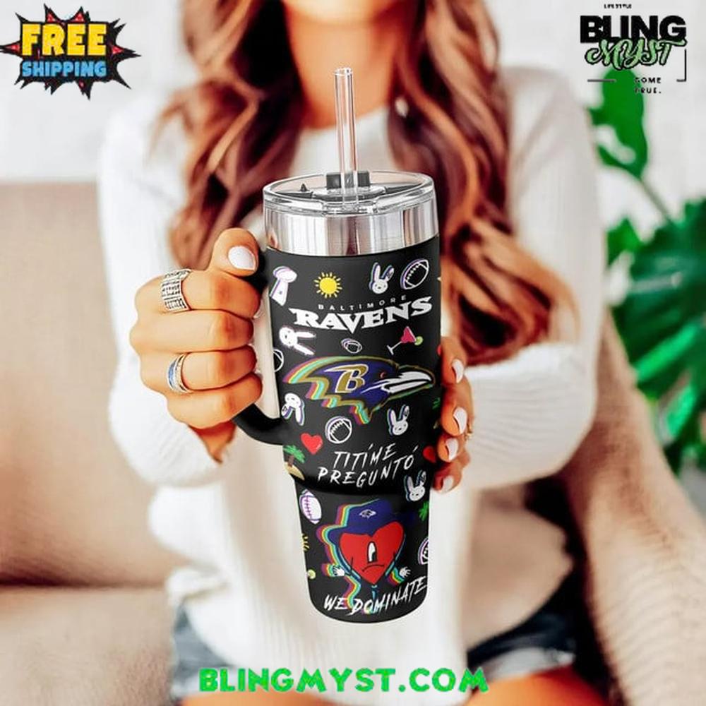 Baltimore Ravens x Bad Bunny Super Bowl LX Stanley Tumbler Cup Baltimore Ravens x Bad Bunny Super Bowl LX Stanley Tumbler Cup