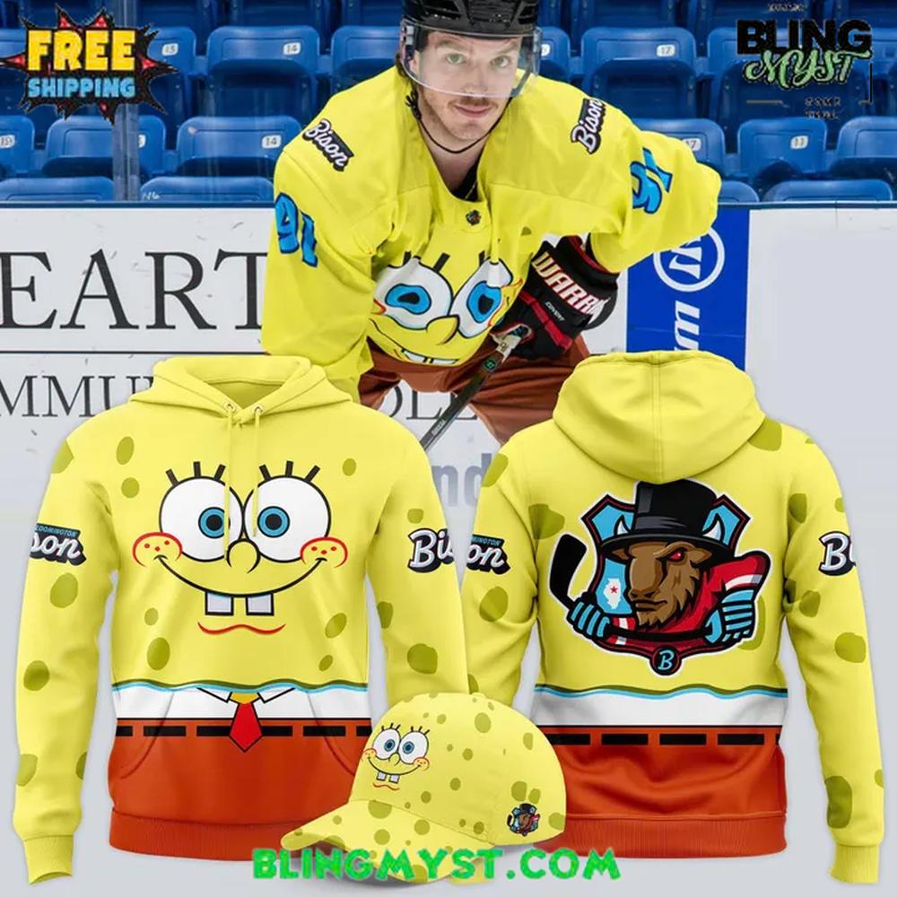 Bloomington Bison x SpongeBob 2025 Hoodie Bloomington Bison x SpongeBob 2025 Hoodie