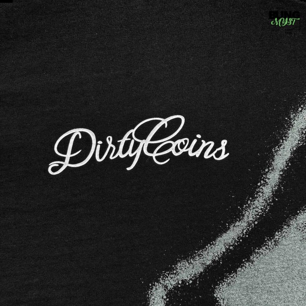 Dirty Coins Rolling Stones Big Logo Print T-Shirt Black Dirty Coins Rolling Stones Big Logo Print T-Shirt Black