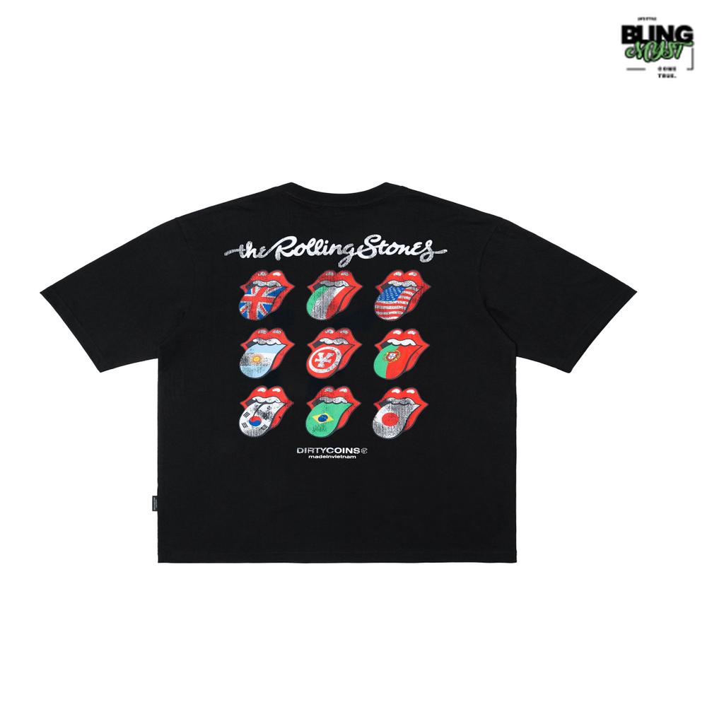 Dirty Coins Rolling Stones International T-Shirt Black Dirty Coins Rolling Stones International T-Shirt Black