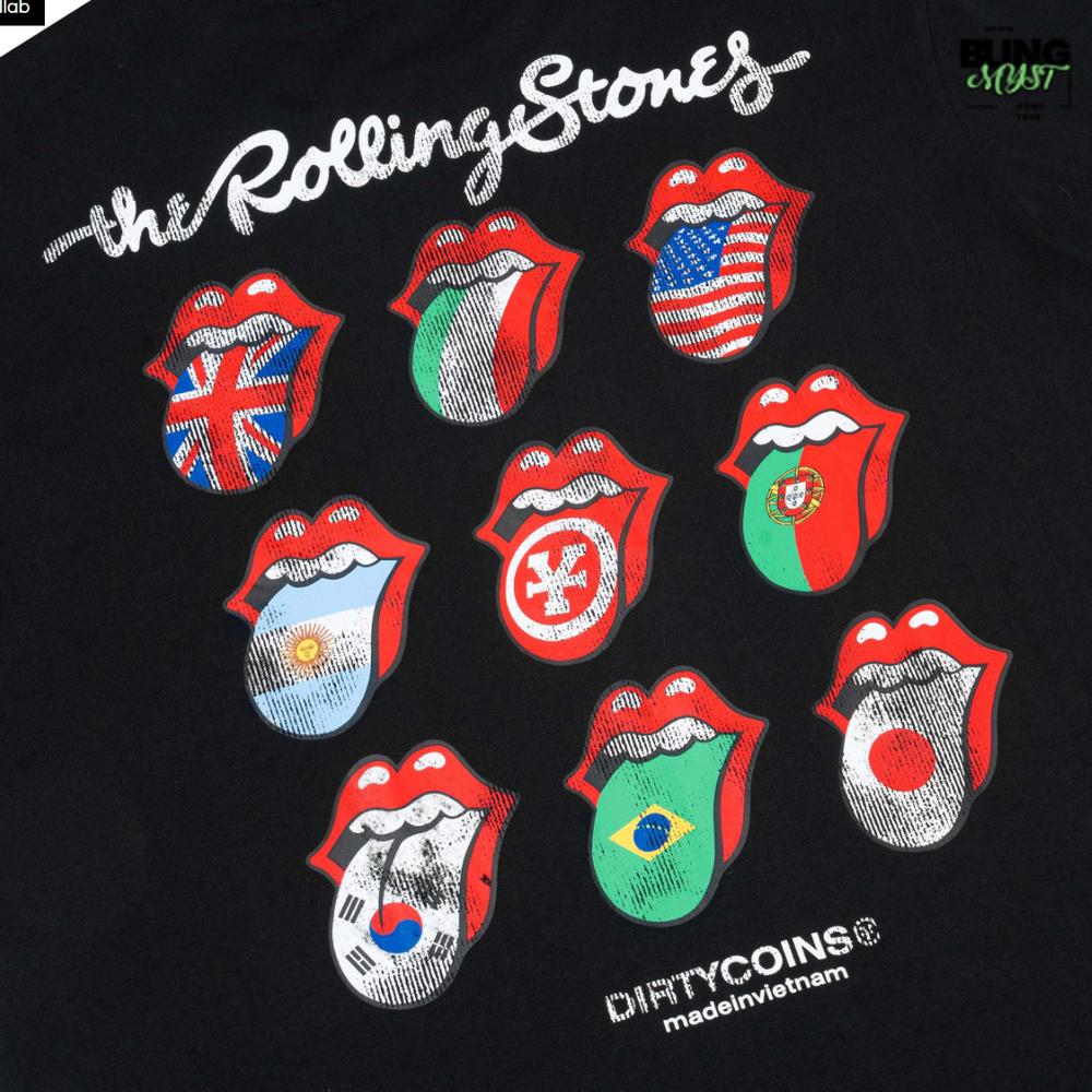 Dirty Coins Rolling Stones International T-Shirt Black Dirty Coins Rolling Stones International T-Shirt Black
