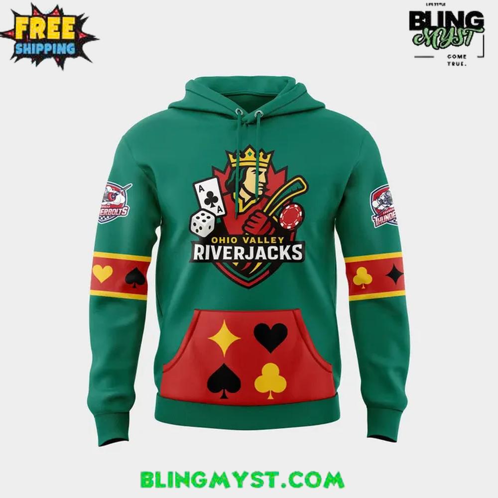 Evansville Thunderbolts x Ohio Valley Riverjacks Special Edition Hoodie Evansville Thunderbolts x Ohio Valley Riverjacks Special Edition Hoodie