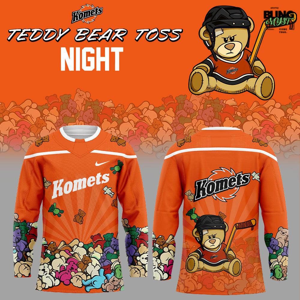 Fort Wayne Komets Teddy Bear Toss Night Edition Hockey Jersey Fort Wayne Komets Teddy Bear Toss Night Edition Hockey Jersey