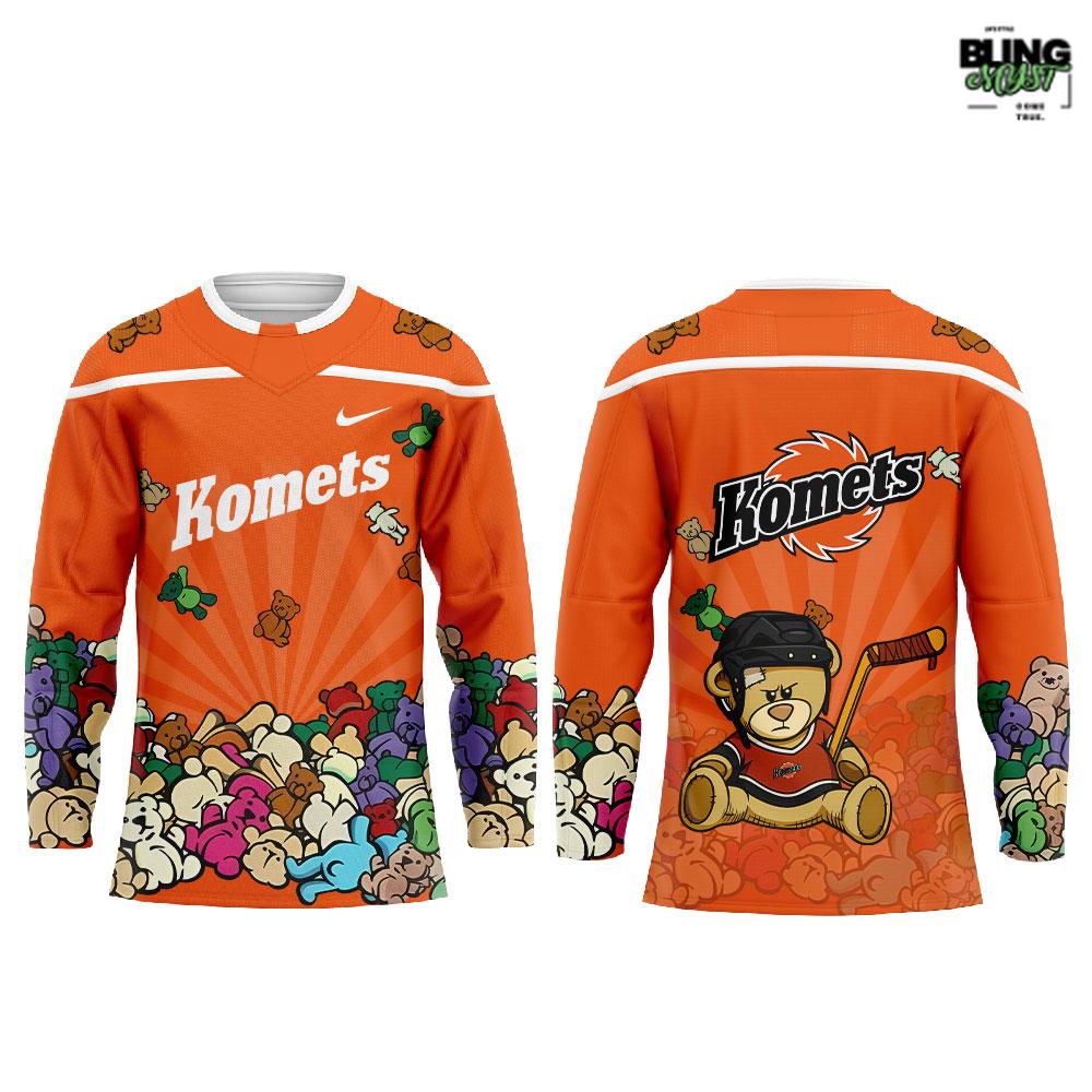 Fort Wayne Komets Teddy Bear Toss Night Edition Hockey Jersey Fort Wayne Komets Teddy Bear Toss Night Edition Hockey Jersey