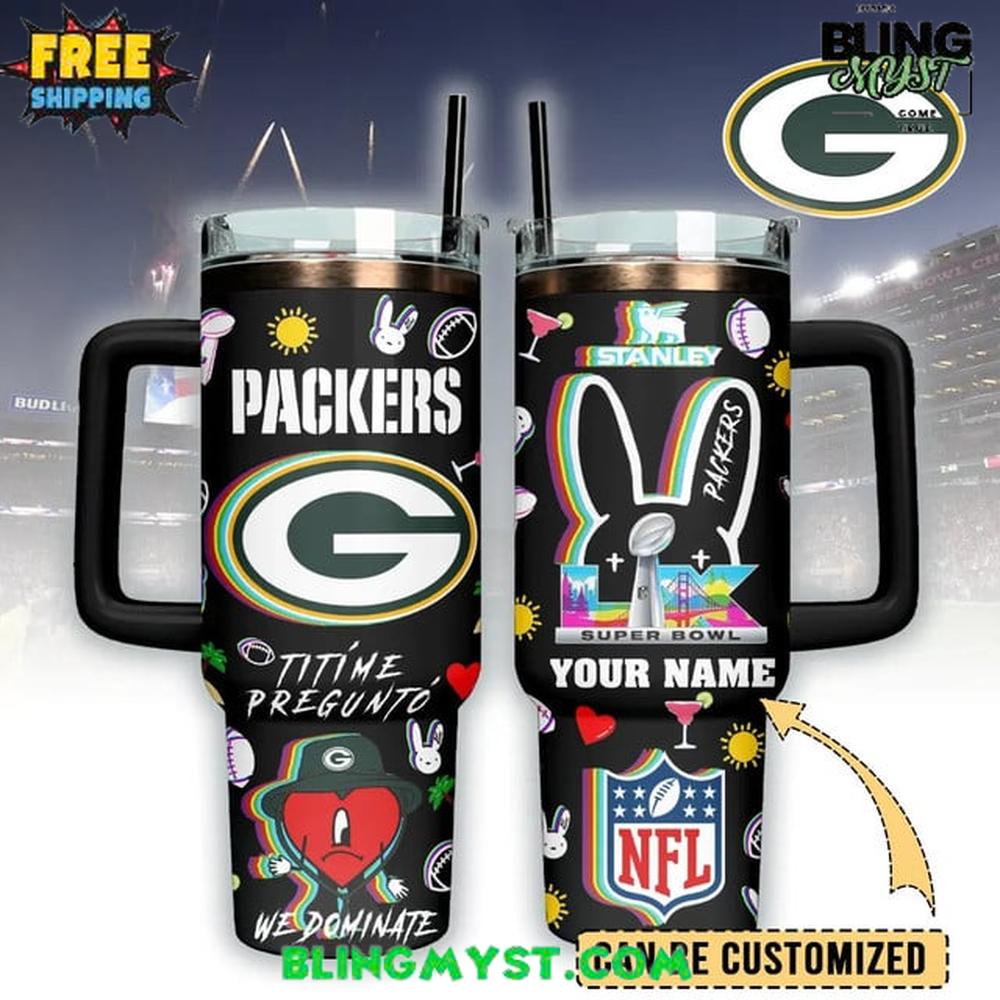 Green Bay Packers x Bad Bunny Super Bowl LX Stanley Tumbler Cup Green Bay Packers x Bad Bunny Super Bowl LX Stanley Tumbler Cup