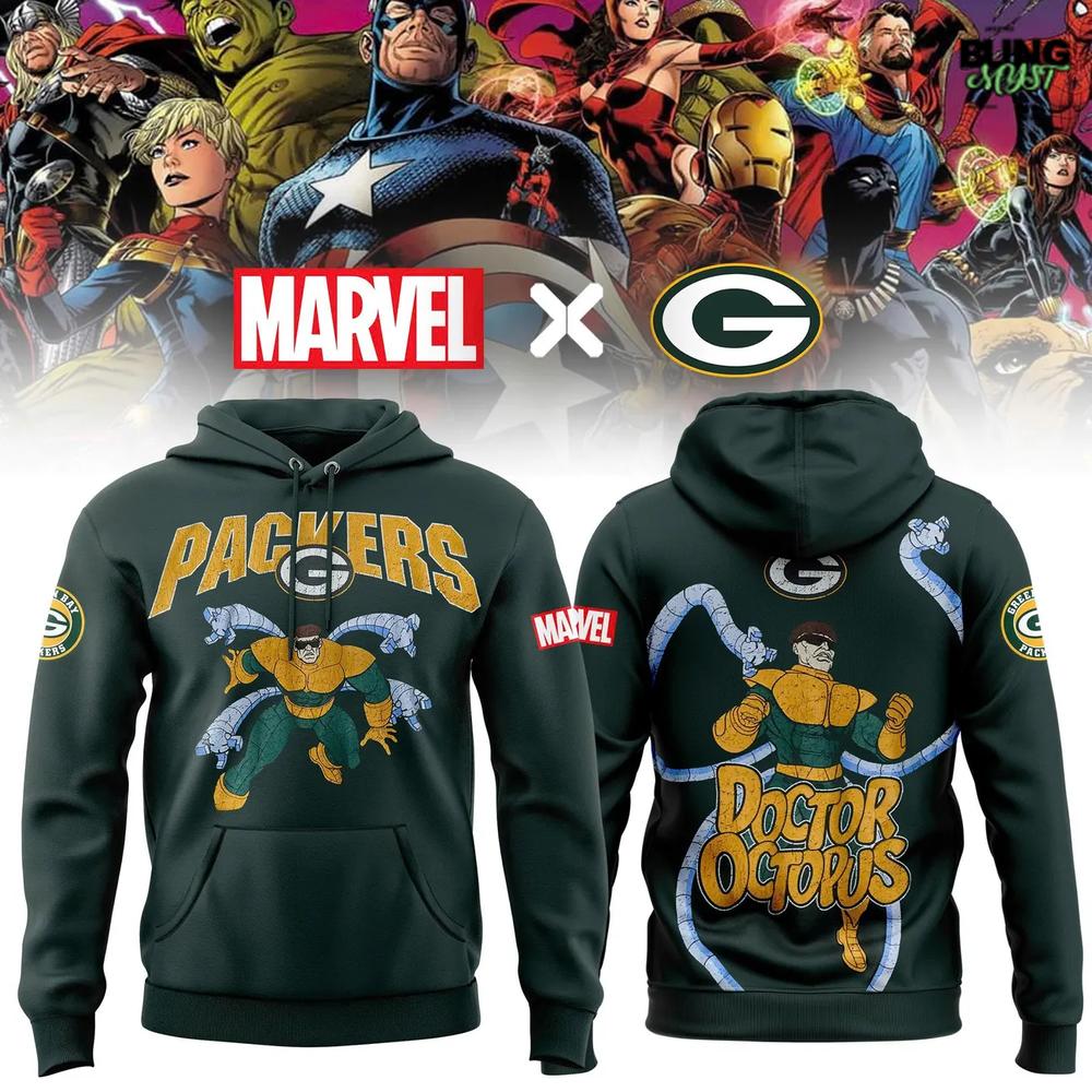 Green Bay Packers x Marvel’s Doctor Octopus Hoodie Green Bay Packers x Marvel’s Doctor Octopus Hoodie