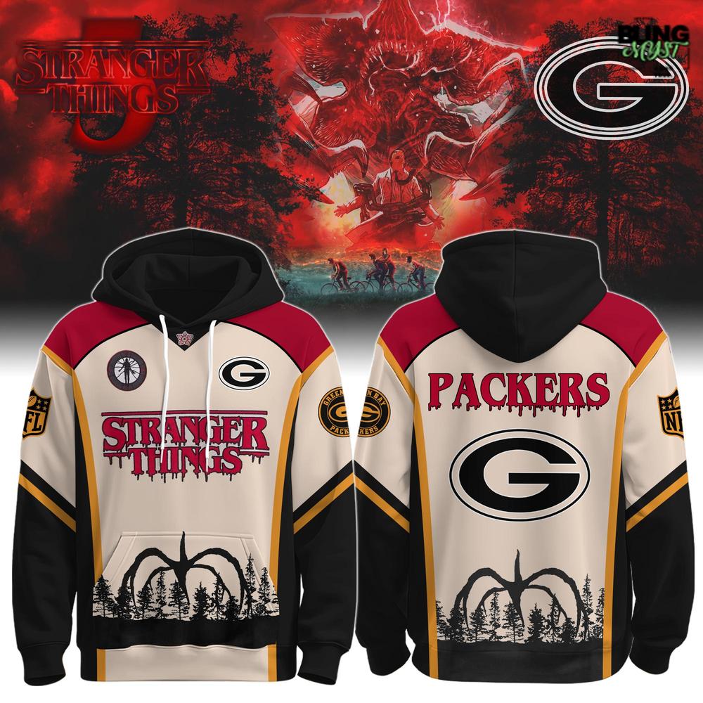 Green Bay Packers x Stranger Things Special Edition Hoodie Green Bay Packers x Stranger Things Special Edition Hoodie