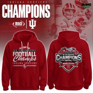 Indiana Hoosiers 2025 Big Ten Conference Champions Football Hoodie