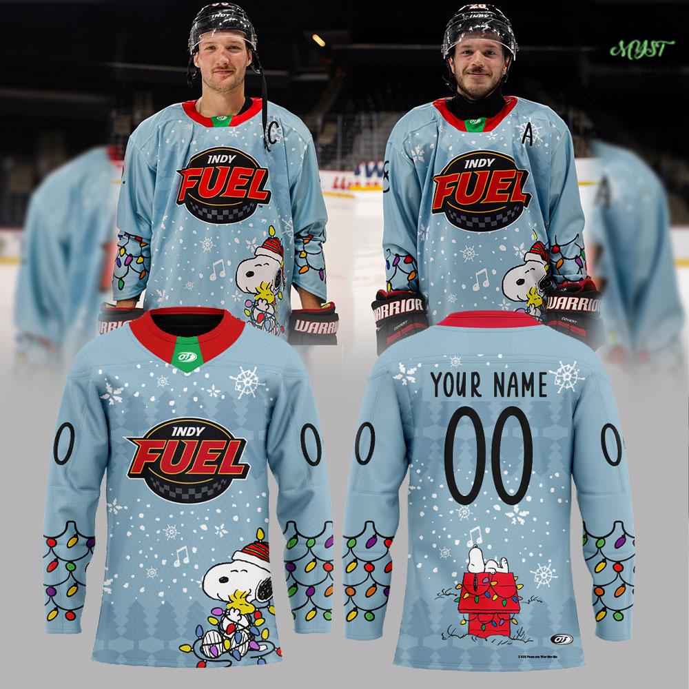 Indy Fuel Peanuts Night 2025 Christmas Hockey Jersey Indy Fuel Peanuts Night 2025 Christmas Hockey Jersey