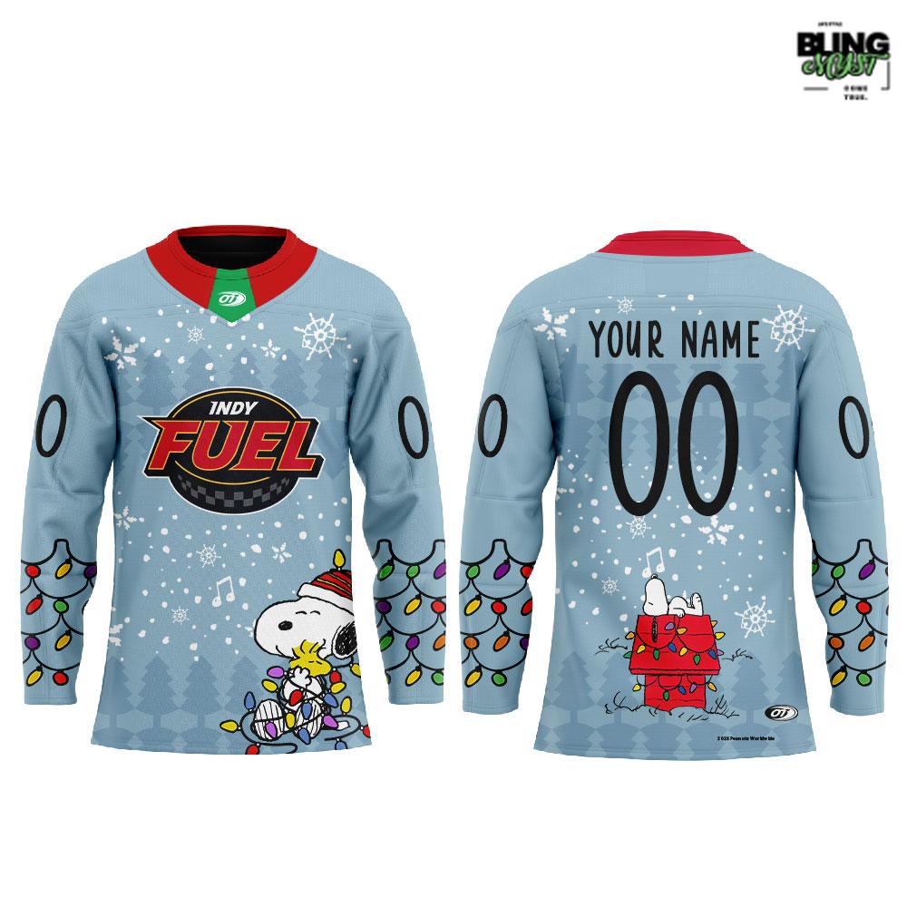 Indy Fuel Peanuts Night 2025 Christmas Hockey Jersey Indy Fuel Peanuts Night 2025 Christmas Hockey Jersey