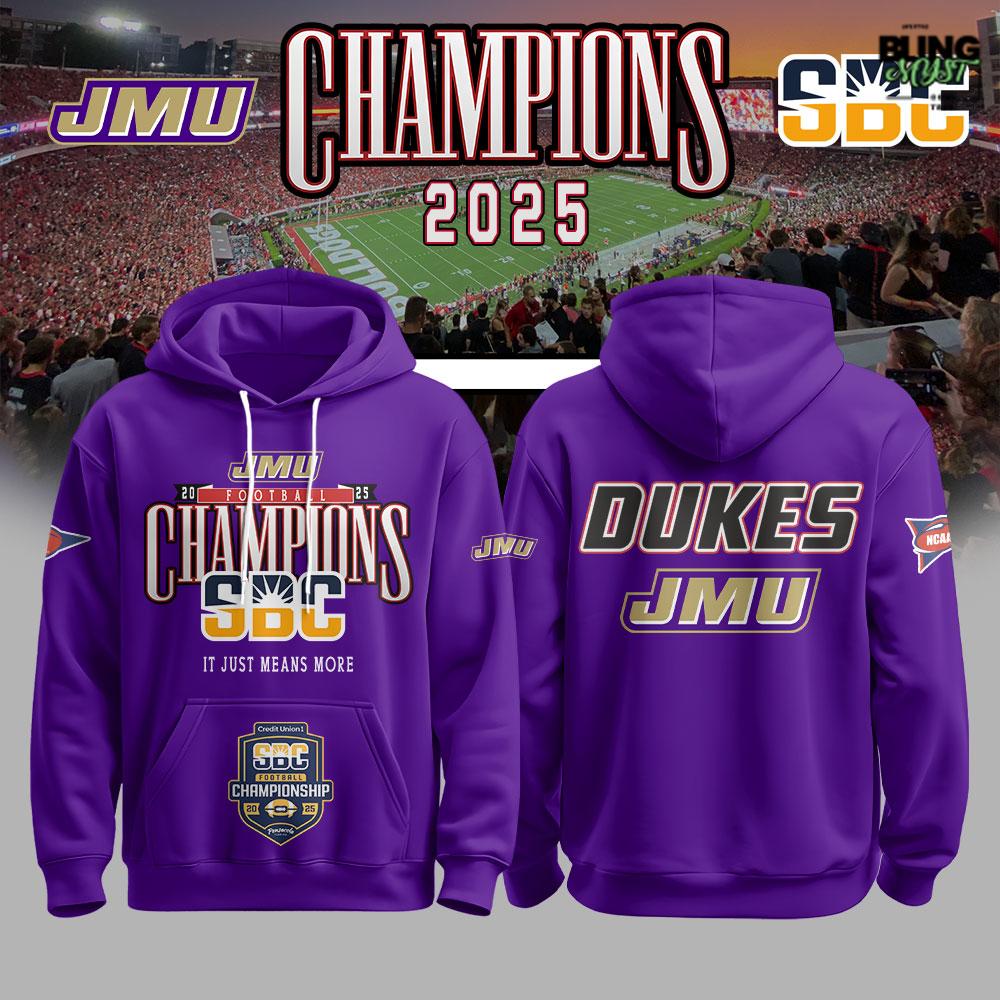 James Madison Dukes 2025 SBC Champions Hoodie James Madison Dukes 2025 SBC Champions Hoodie