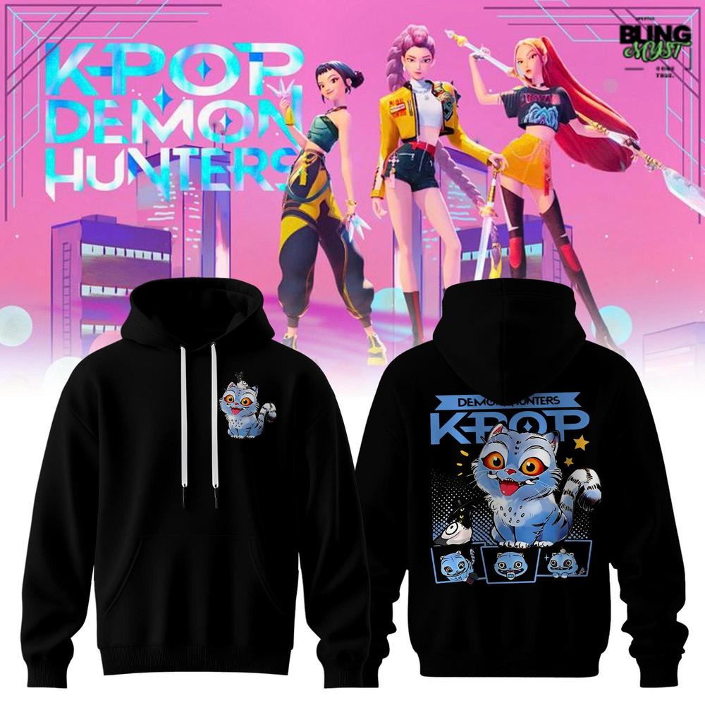 K-Pop Demon Hunters HUNTRIX Black Hoodie K-Pop Demon Hunters HUNTRIX Black Hoodie