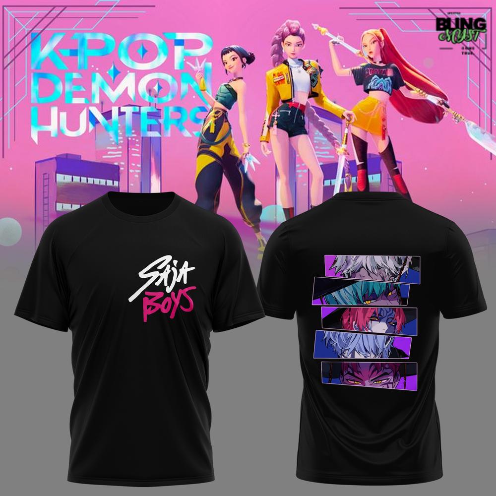 K-Pop Demon Hunters HUNTRIX Black T-Shirt K-Pop Demon Hunters HUNTRIX Black T-Shirt