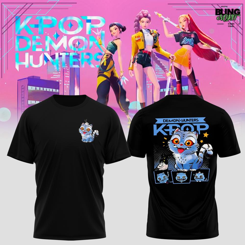 K-Pop Demon Hunters HUNTRIX Black T-Shirt K-Pop Demon Hunters HUNTRIX Black T-Shirt