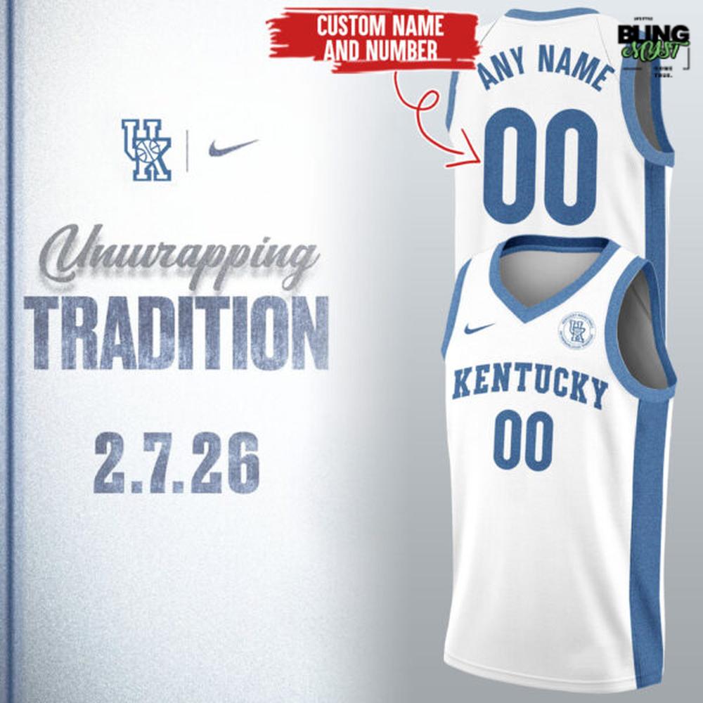 Kentucky Wildcats Unwrapping Tradition 2026 Basketball Jersey Kentucky Wildcats Unwrapping Tradition 2026 Basketball Jersey