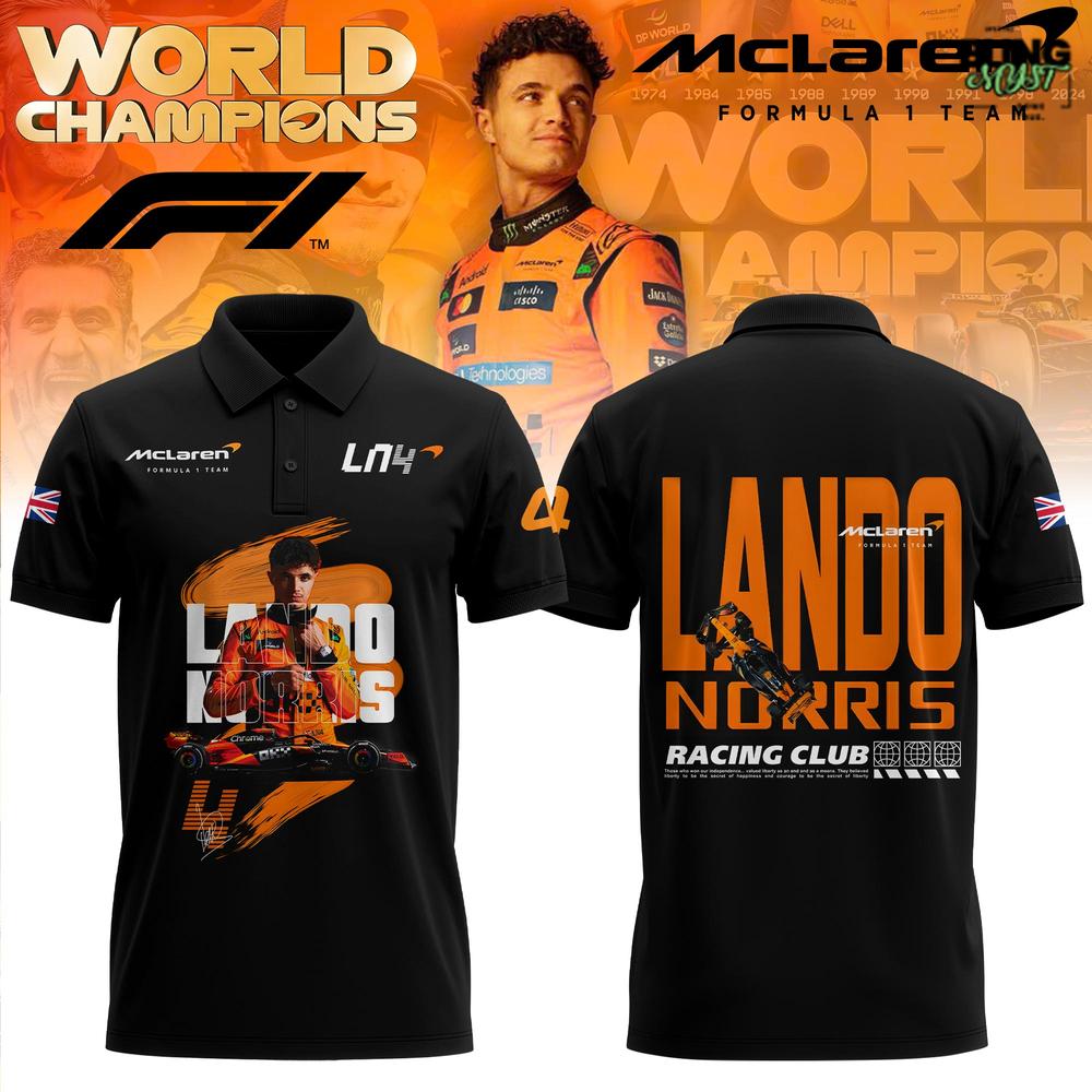 Lando Norris 2025 Drivers World Champion Unisex F1 Polo Shirt Lando Norris 2025 Drivers World Champion Unisex F1 Polo Shirt