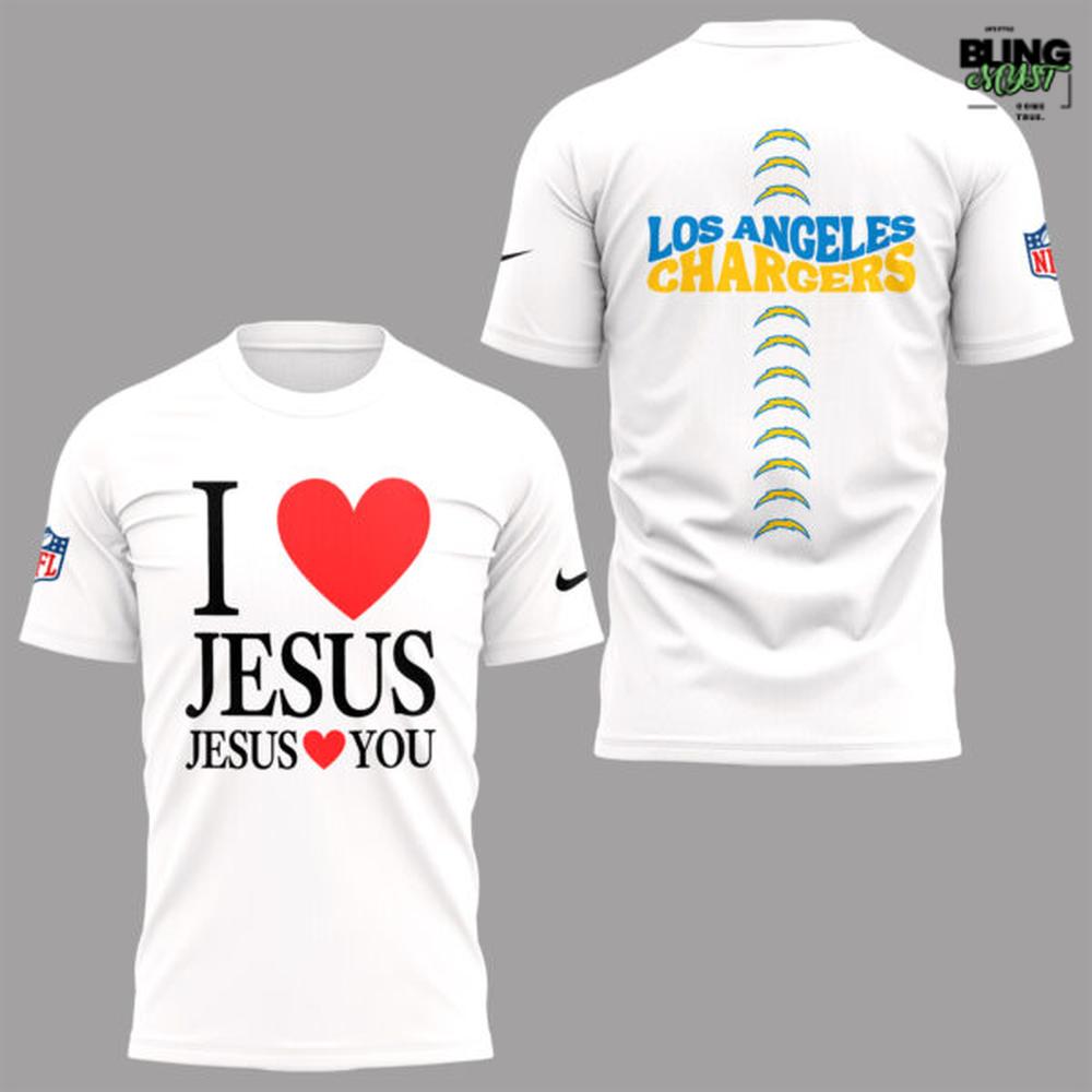 Los Angeles Chargers I Love Jesus – Jesus Love You T-Shirt Los Angeles Chargers I Love Jesus – Jesus Love You T-Shirt