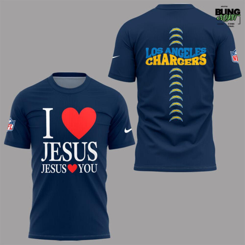 Los Angeles Chargers I Love Jesus – Jesus Love You T-Shirt Los Angeles Chargers I Love Jesus – Jesus Love You T-Shirt