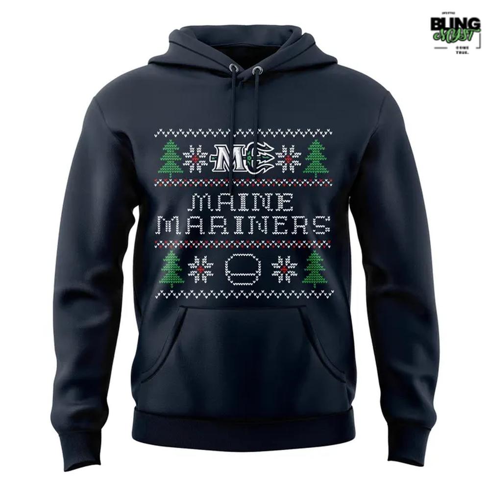 Maine Mariners 2025 Merry Christmas Holiday Special Edition Hoodie Maine Mariners 2025 Merry Christmas Holiday Special Edition Hoodie