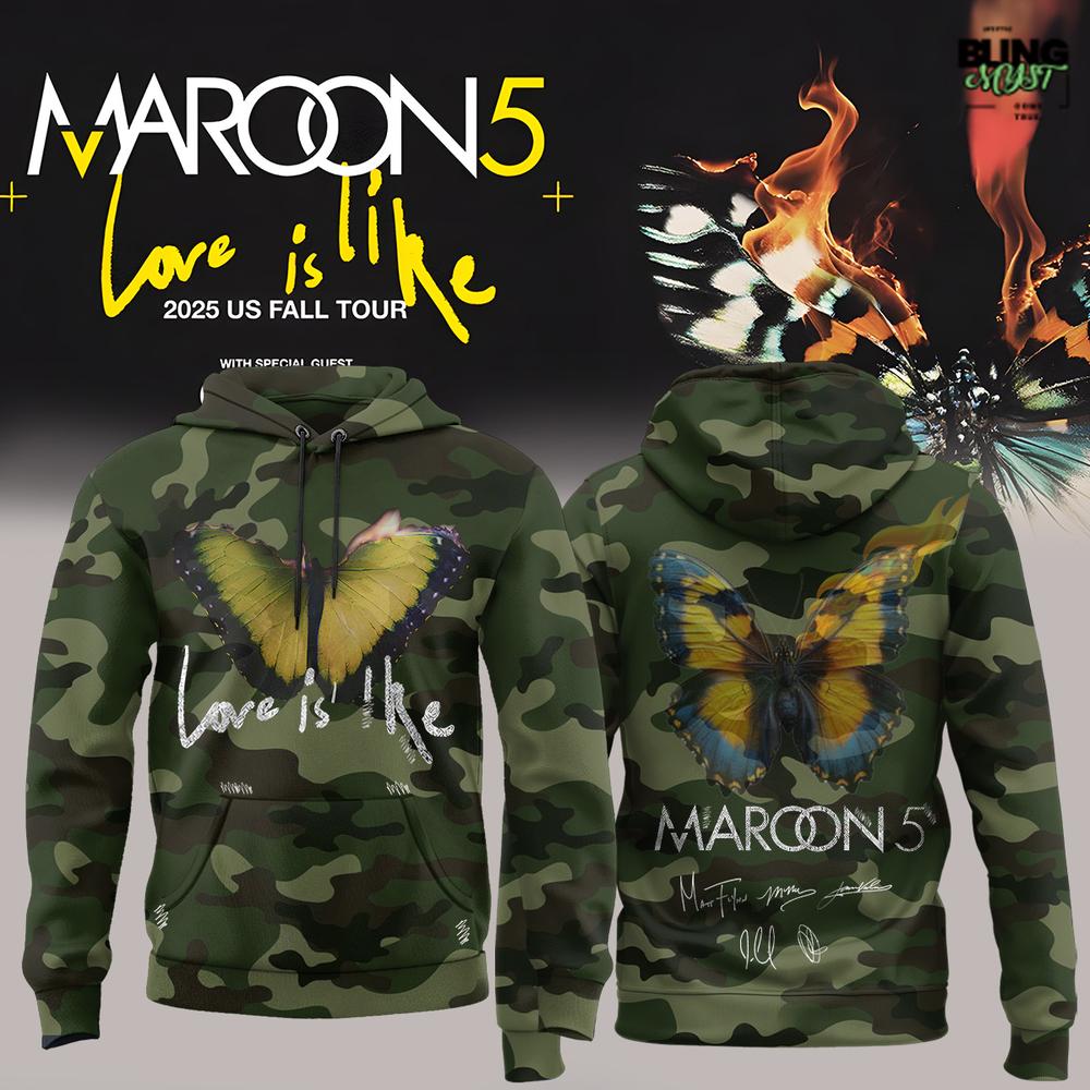 Maroon 5 Love Is Like Tour 2025 Hoodie Maroon 5 Love Is Like Tour 2025 Hoodie