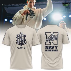 Men’s Under Armour Cream Navy Midshipmen 250th Anniversary T-Shirt