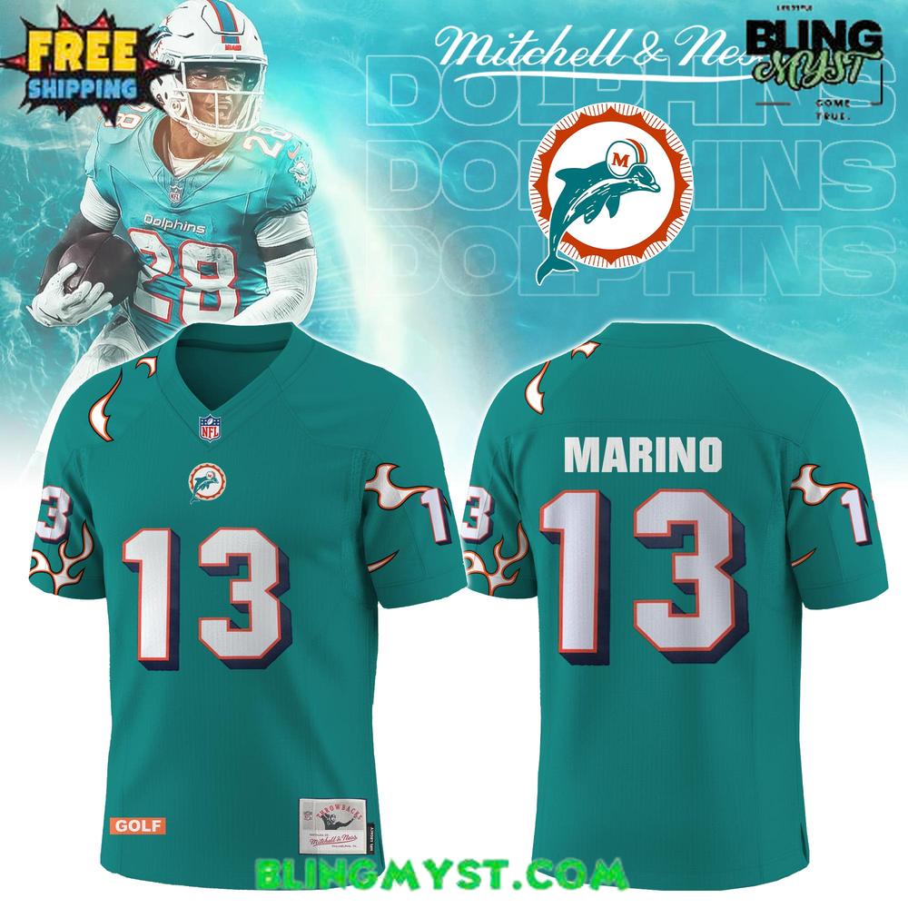 Miami Dolphins GOLF WANG x Mitchell & Ness Limited Edition Football Jersey Miami Dolphins GOLF WANG x Mitchell & Ness Limited Edition Football Jersey