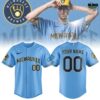 Milwaukee Brewers Powder Blue Uniforms NBA Baseball Jersey 4
