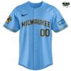 Milwaukee Brewers Powder Blue Uniforms NBA Baseball Jersey 5