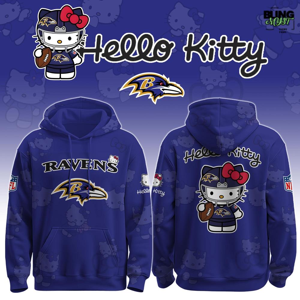 NFL Baltimore Ravens x Hello Kitty Special Edition Hoodie Collection NFL Baltimore Ravens x Hello Kitty Special Edition Hoodie Collection