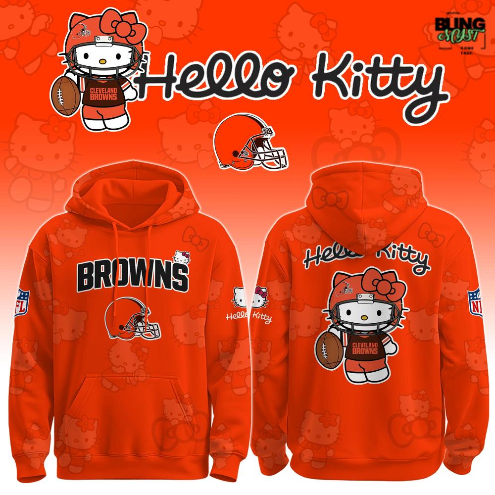 NFL Cleveland Browns x Hello Kitty Special Edition Hoodie Collection NFL Cleveland Browns x Hello Kitty Special Edition Hoodie Collection