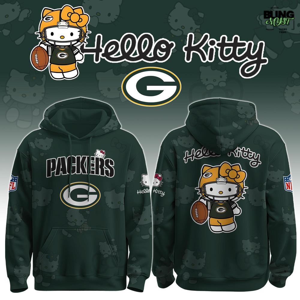 NFL Green Bay Packers Hello Kitty Special Edition Hoodie NFL Green Bay Packers Hello Kitty Special Edition Hoodie