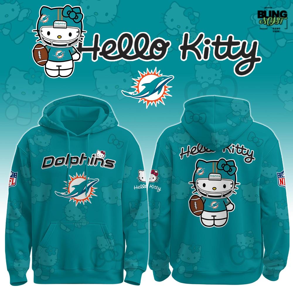 NFL Miami Dolphins Hello Kitty Special Edition Hoodie NFL Miami Dolphins Hello Kitty Special Edition Hoodie
