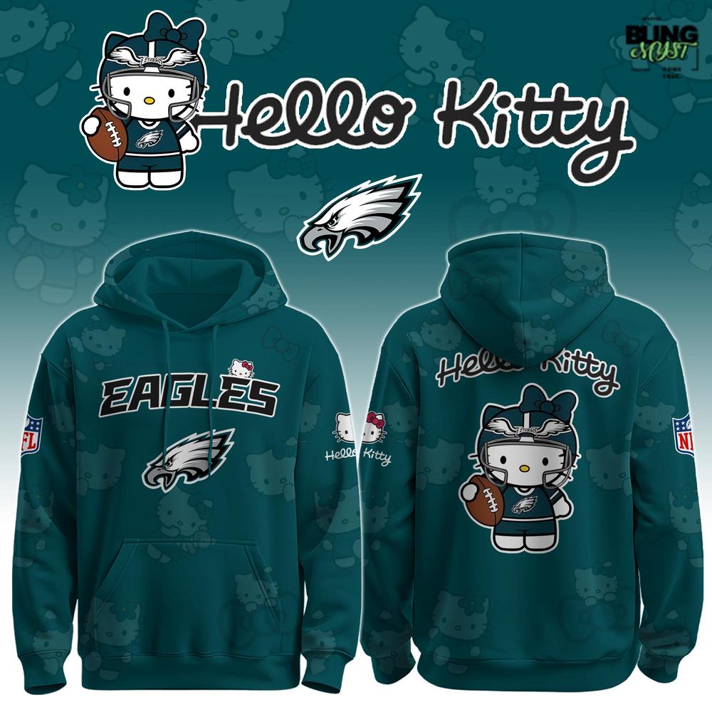 NFL Philadelphia Eagles Hello Kitty Special Edition Hoodie NFL Philadelphia Eagles Hello Kitty Special Edition Hoodie