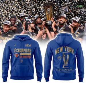 New York Knicks 2025 NBA Cup Champions Locker Room Hoodie