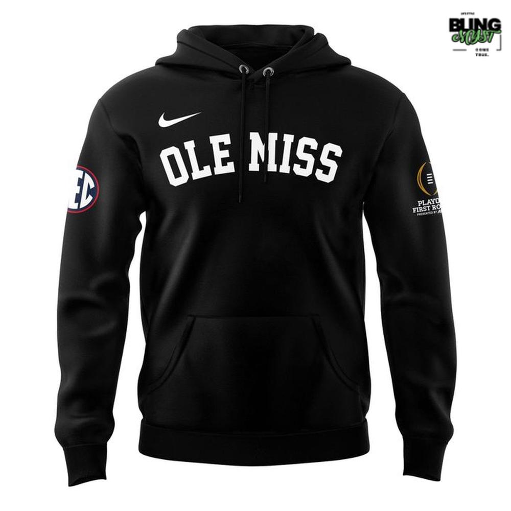 Ole Miss Football Coach Golding Playoff First Round Hoodie Ole Miss Football Coach Golding Playoff First Round Hoodie