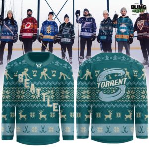 PWHL Seattle Torrent Christmas Holiday 2025 Ugly Hockey Jersey