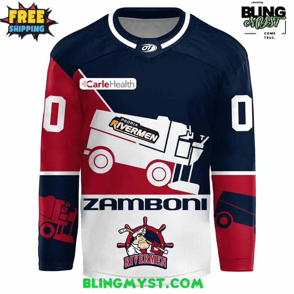 Peoria Rivermen Zamboni replica Special Hockey Jersey Peoria Rivermen Zamboni replica Special Hockey Jersey
