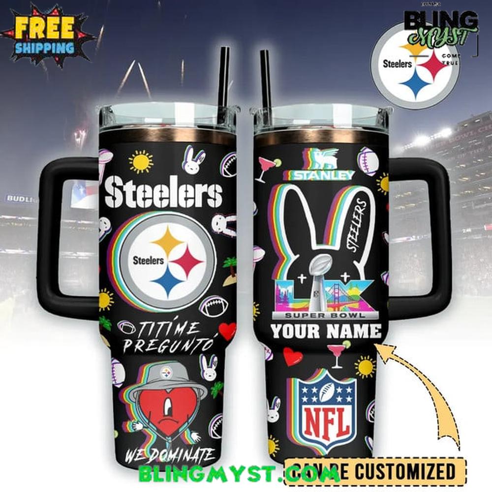 Pittsburgh Steelers x Bad Bunny Super Bowl LX Stanley Tumbler Cup Pittsburgh Steelers x Bad Bunny Super Bowl LX Stanley Tumbler Cup